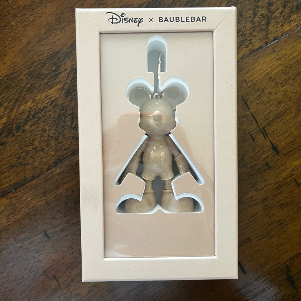 Tan/ Cream Mickey BaubleBar Bag Charm